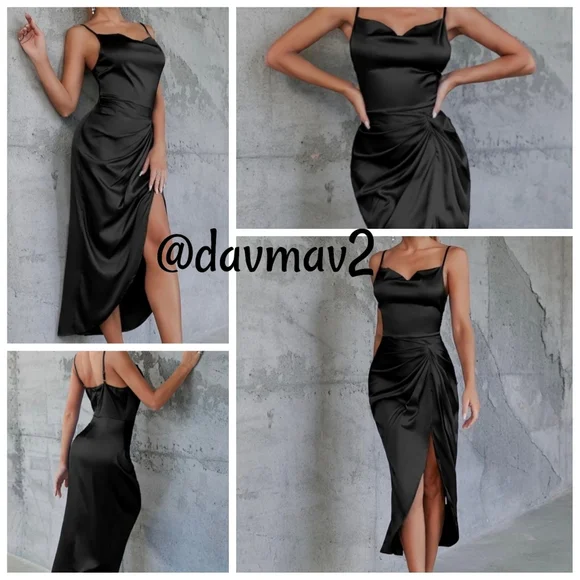 LAST 1 MEDIUM Black Licorice Elegant/Formal Dress - Picture 2 of 6